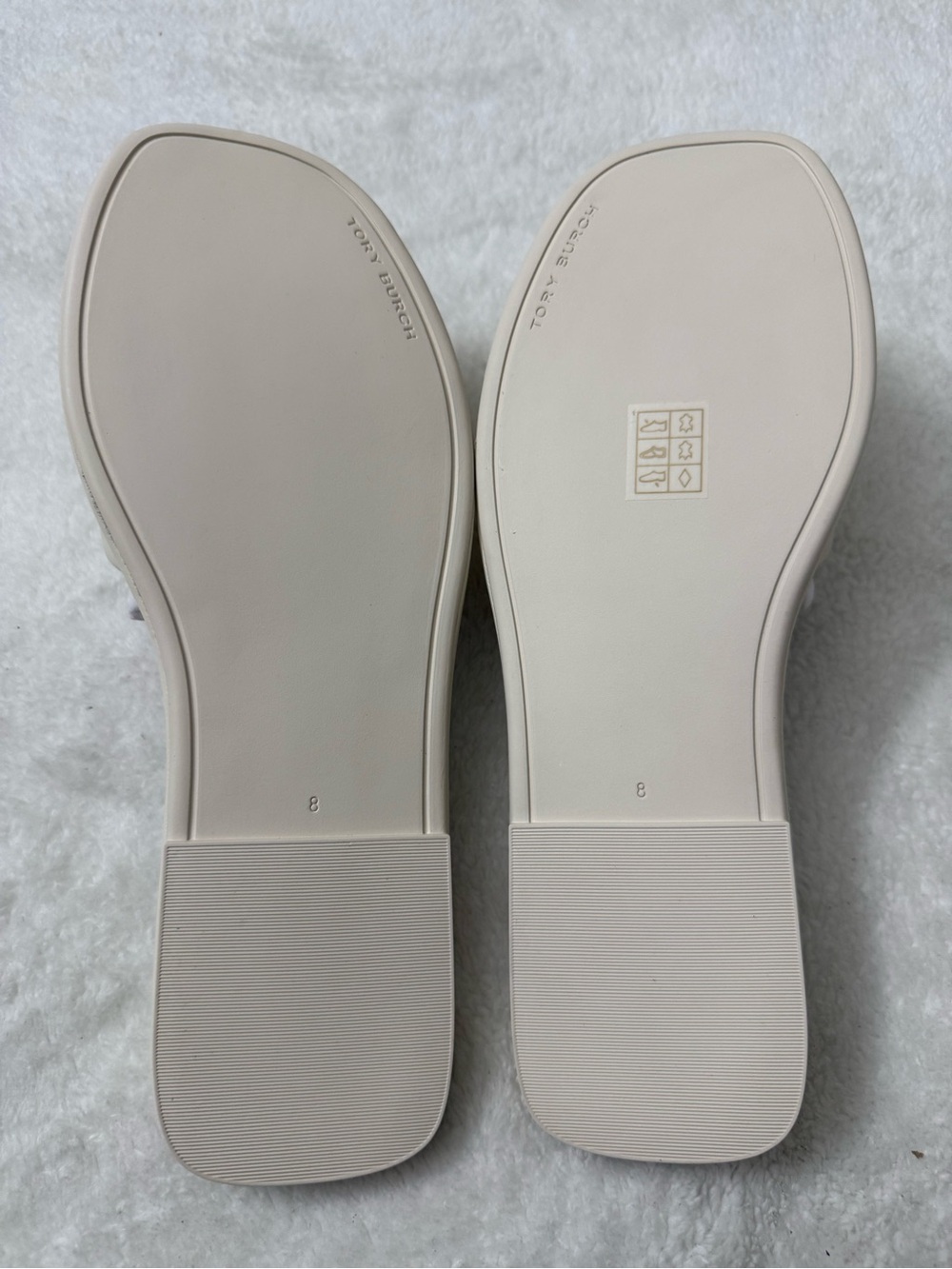 Tory Burch Ivory Logo Slide Sandals - Picture 5 of 5
